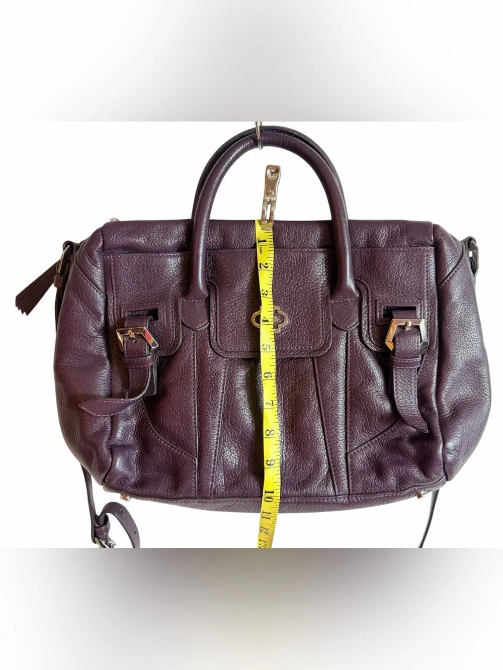 orYANY Burgundy Pebbled Leather Satchel Crossbody Shoulder Bag